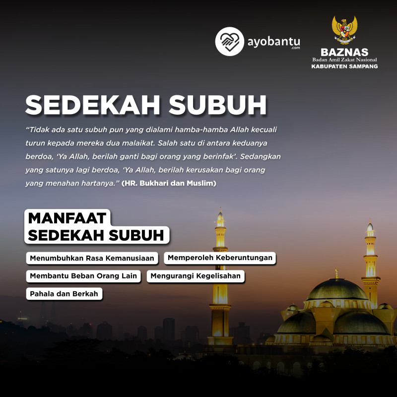 Sedekah Subuh : Mulai Hari Dengan Kebaikan