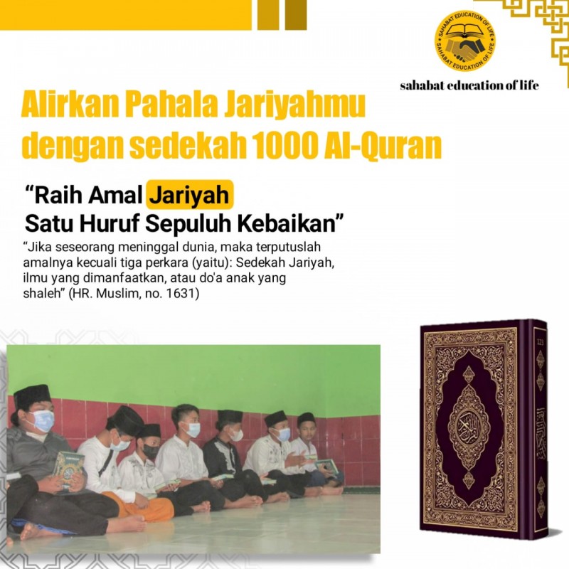 Ayo Bantu Terangi Bumi dengan Sedekah Al-Qur'an Kepada Santri dan TPA Wilayah Gunung Sindur