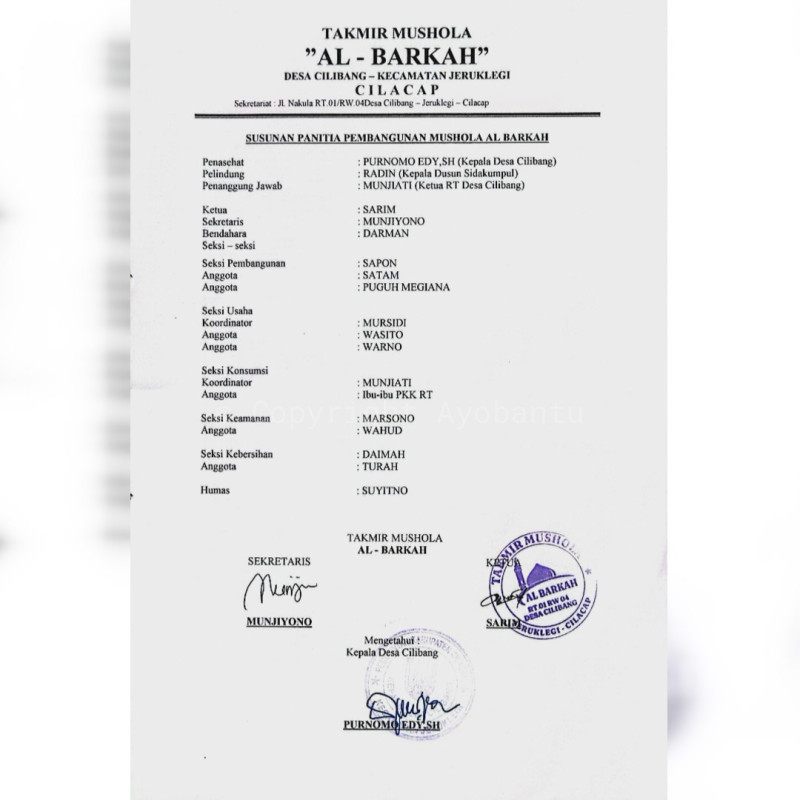 Amal Jariyah Pembangunan Mushola