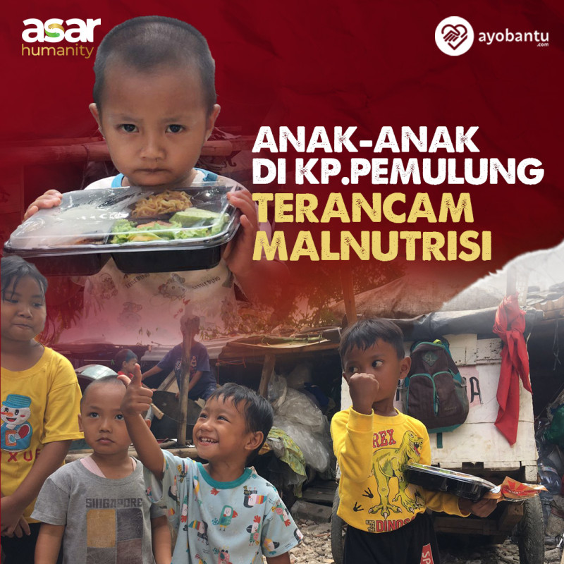 Sedekah Makanan Bergizi Ratusan Anak Kampung Pemulung