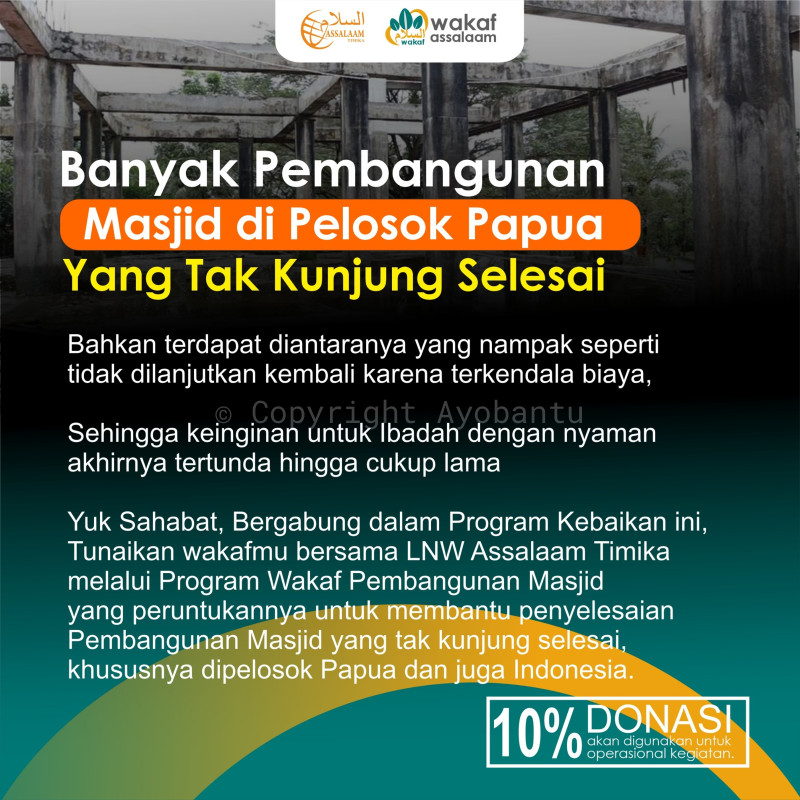 Wakaf Melalui Uang Untuk PEMBANGUNAN MASJID Tak Kunjung Selesai di Pelosok Papua