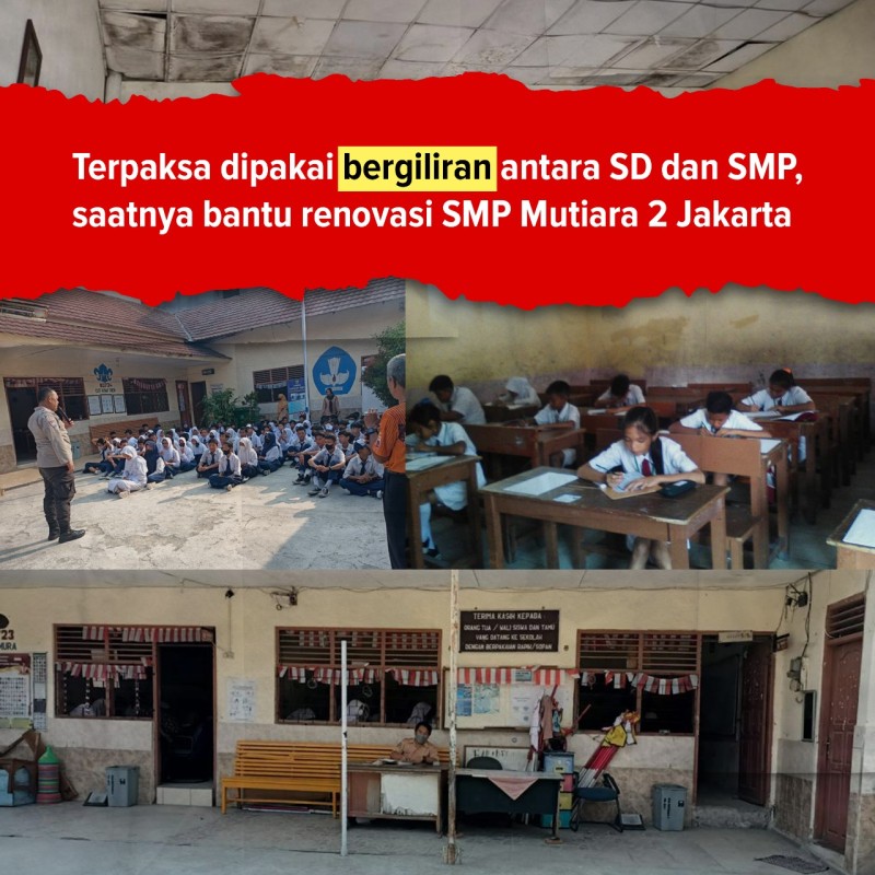 Ruang Kelas bocor dimana-mana, 471 Siswa ini harus Bersabar