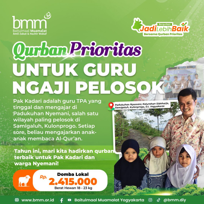 Qurban Tepat Sasaran untuk Guru Ngaji Pelosok