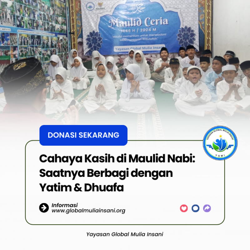 Sambut Maulid Nabi, Saatnya Berbagi dengan Yatim Dhuafa YGMI