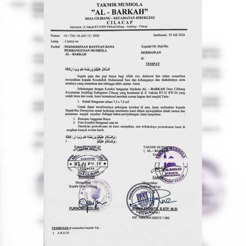 Amal Jariyah Pembangunan Mushola