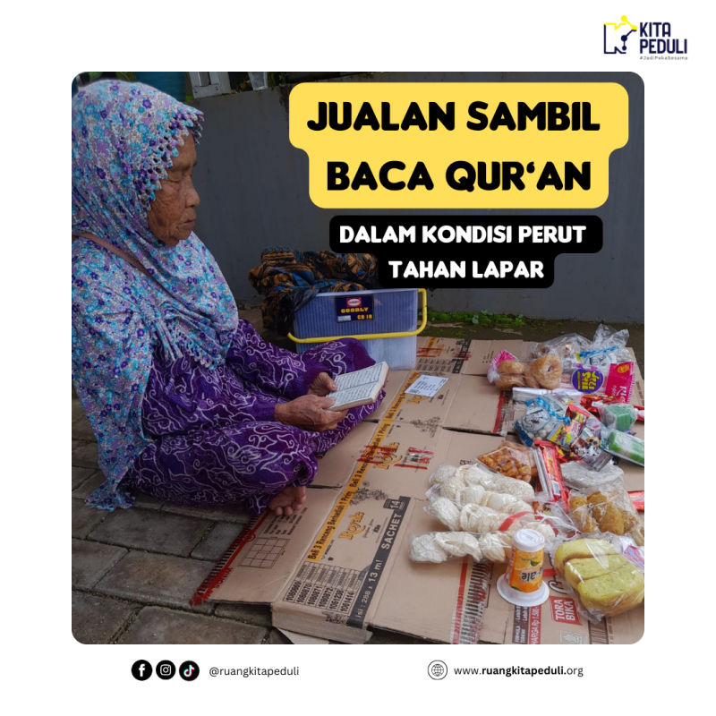 Lansia 80 Tahun Tak Lupa Ngaji Meski Dagangan Sepi