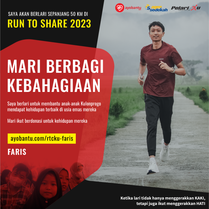 Run to Share, Bantu Anak Kurang Mampu di Kulon Progo