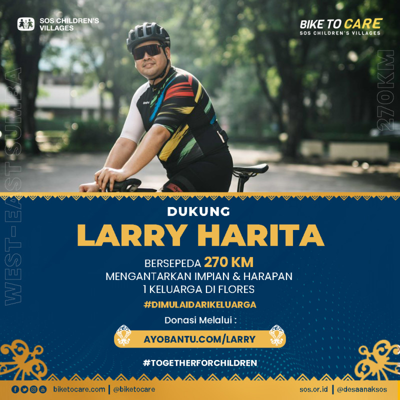 Larry Bersepeda 270 KM Mengantar Impian & Harapan Bagi 1 Keluarga di Flores