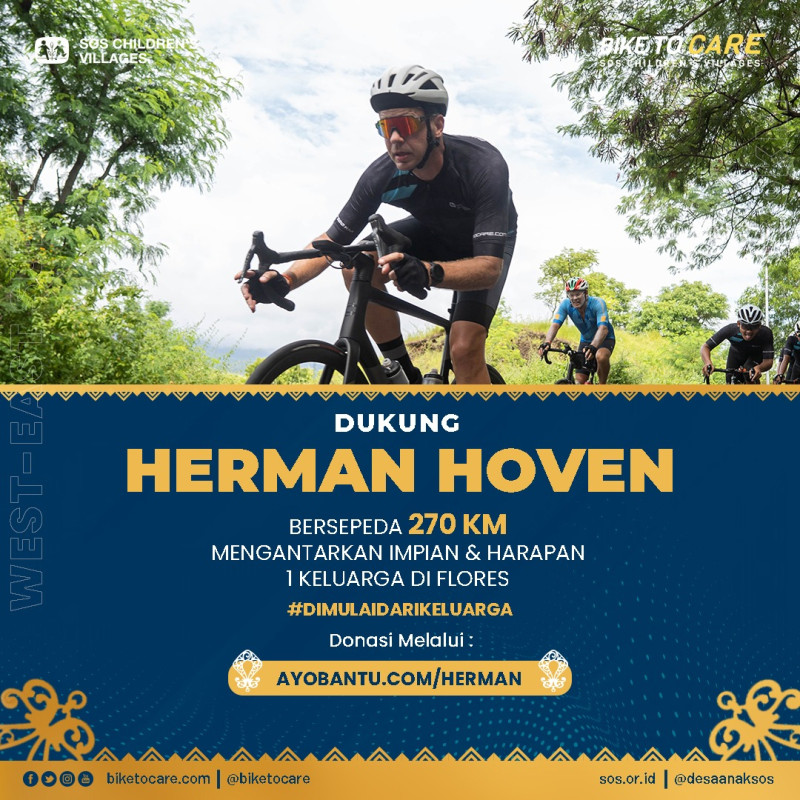 Herman Bersepeda 270 KM Mengantar Impian & Harapan Bagi 1 Keluarga di Flores