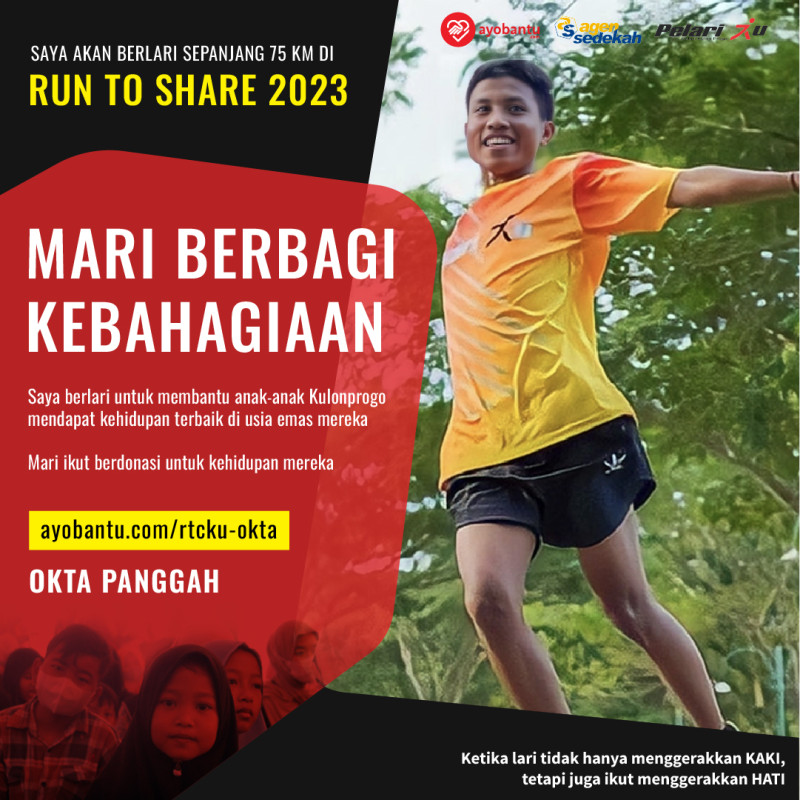 Run to Share, Bantu Anak Kurang Mampu di Kulon Progo