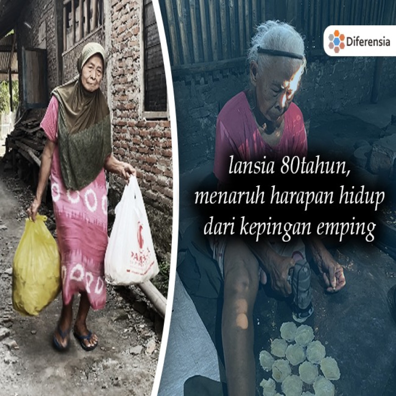Mbah Saminem 80 Tahun Penjual Emping Keliling