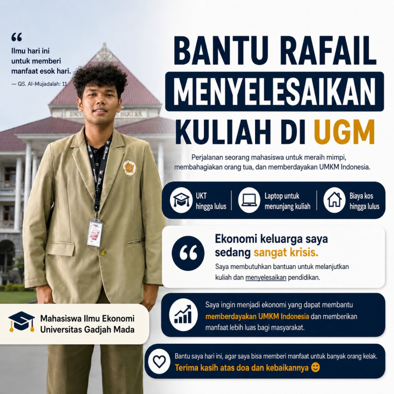 Bantu Rafail Menyelesaikan Kuliah di UGM dan Menggapai Mimpi Memberdayakan UMKM Indonesia