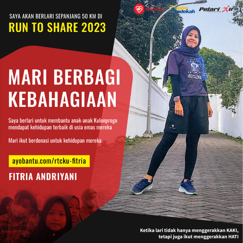Run to Share, Bantu Anak Kurang Mampu di Kulon Progo