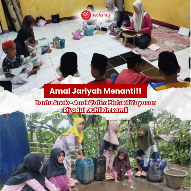 Wakaf air 35 anak yatim piatu berwudhu menggunakan air kotor