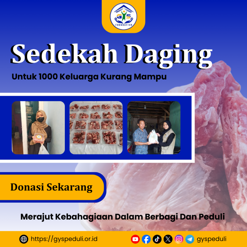 Sedekah Daging Untuk 1000 Keluarga Kurang Mampu