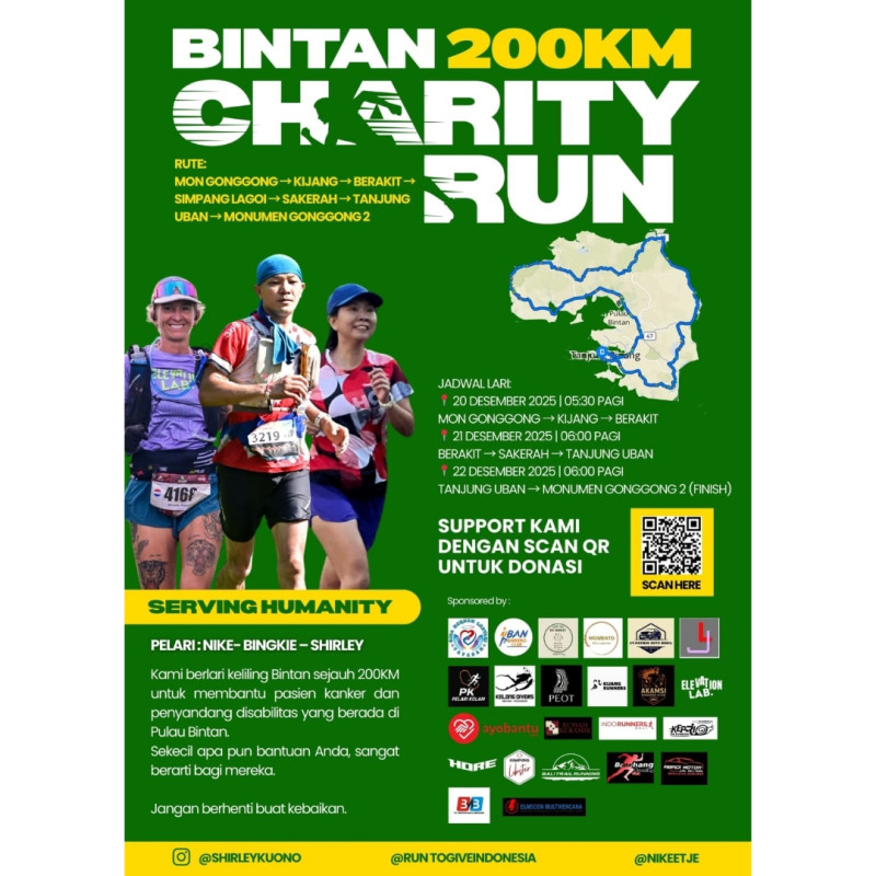 BINTAN 200KM CHARITY RUN: Berlari untuk Pasien Kanker & Disabilitas