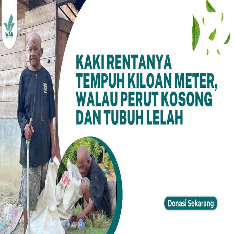 Dengan Tongkat Dan Harapan, Kakek Hasan Tetap Melangkah Demi Sekeping Rupiah