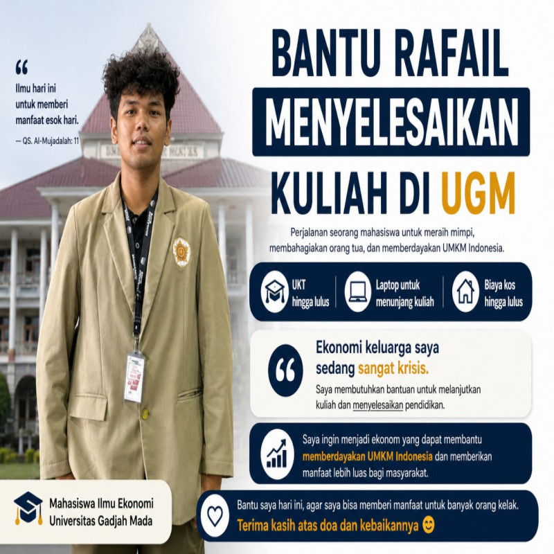 Bantu Rafail Menyelesaikan Kuliah di UGM dan Menggapai Mimpi Memberdayakan UMKM Indonesia
