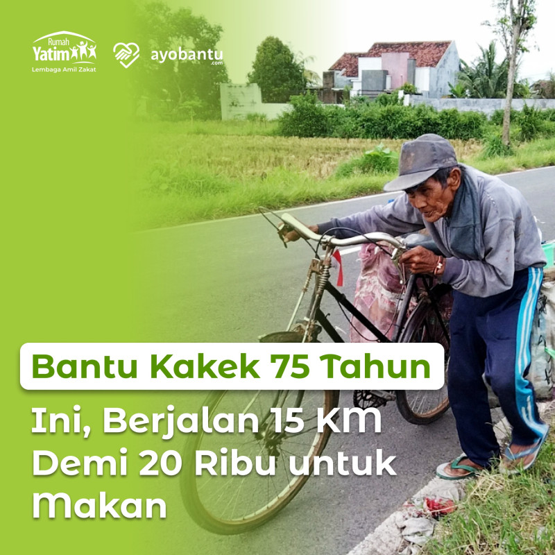 Tubuh Sudah Membungkuk Bantu Lansia Pencari Rongsok Ini