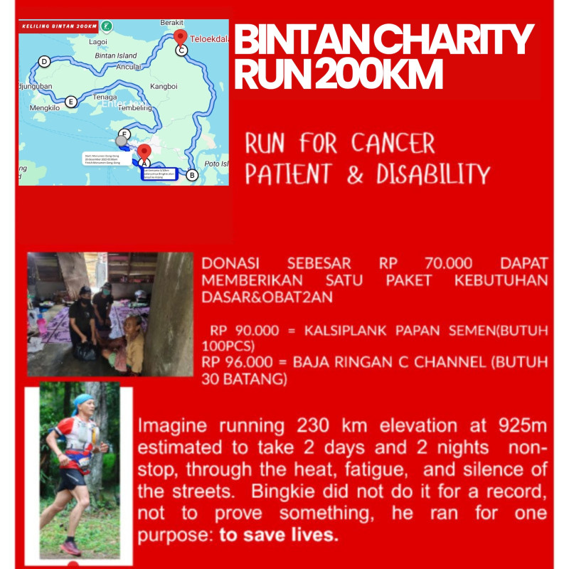 BINTAN 200KM CHARITY RUN: Berlari untuk Pasien Kanker & Disabilitas