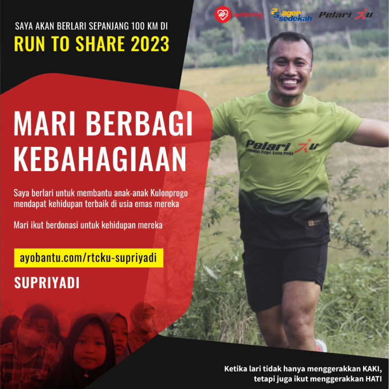 Run to Share, Bantu Anak Kurang Mampu di Kulon Progo